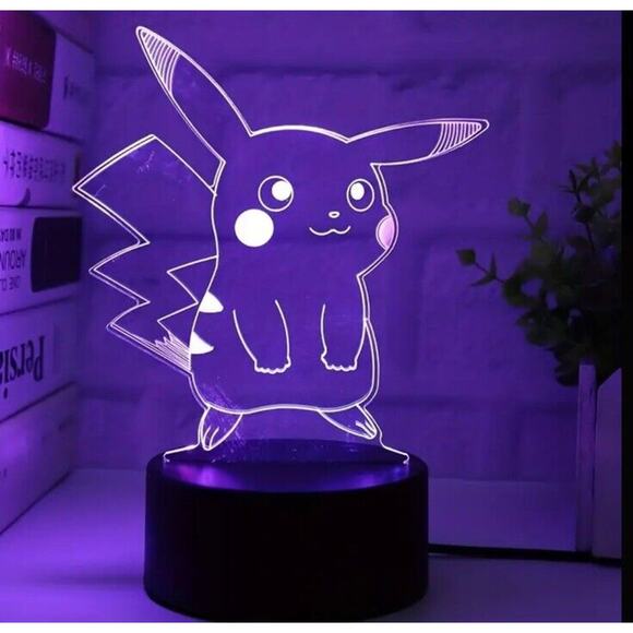 🔥LED Table Night Touch Pikachu 3D LED Lamp 7 Color Bedroom Light NWT🔥 - Picture 6 of 8